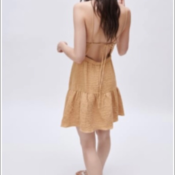 Zara Dresses & Skirts - Zara tan gauze dress